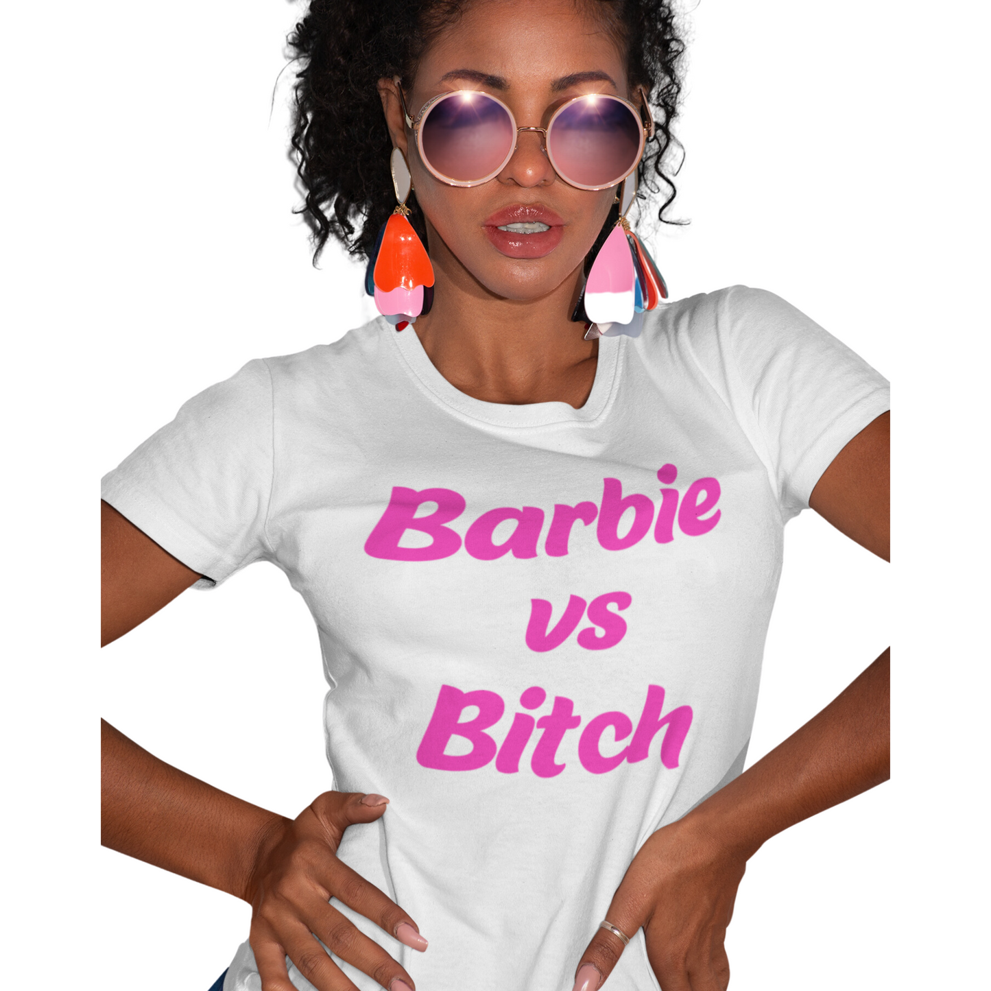 Barbie Vs Bitch Women's Short Sleeve Slim Fit Tee