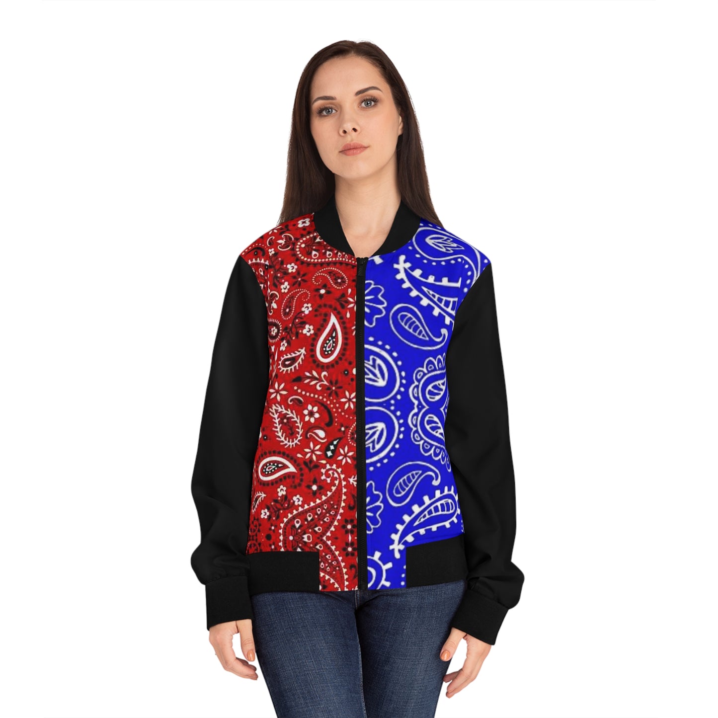 "Mixed Bandana" - Women's Bomber Jacket