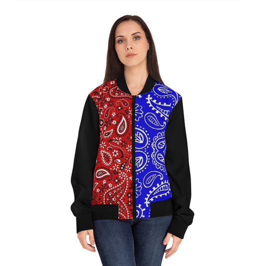 "Mixed Bandana" - Women's Bomber Jacket