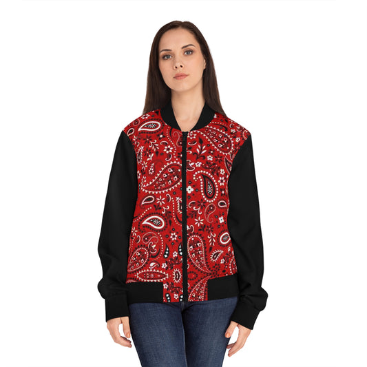 "Red Bandana" Women's Bomber Jacket